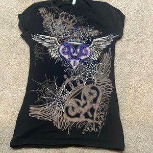 Black Angst Rhinestone Tee